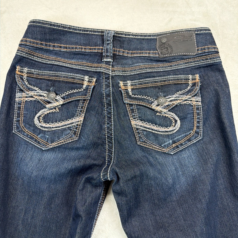 Silver Jeans Co Suki Surplus Womens 28x32 Bootcut Jeans Low Rise Y2K Dark Wash